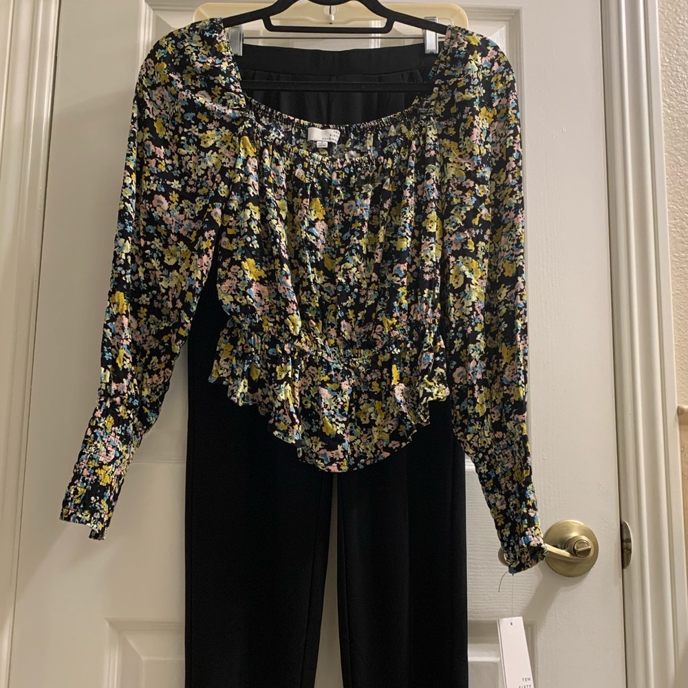 TEN SIXTY SHERMAN CINCHED WAIST FLORAL TOP